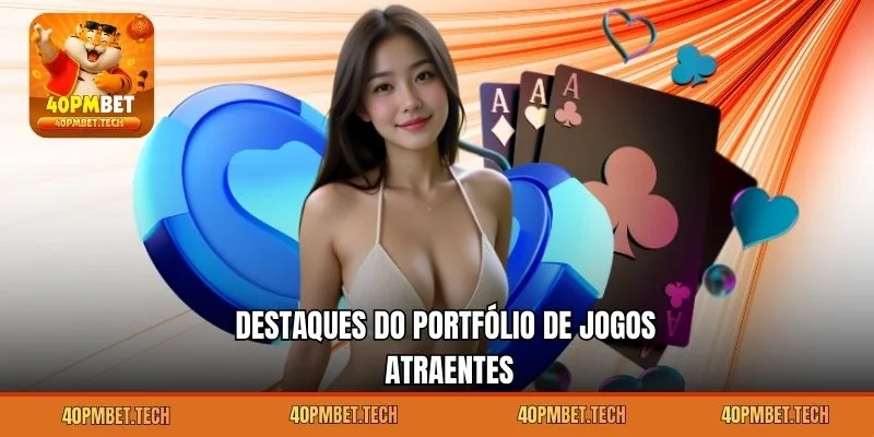 Destaques do portfólio de jogos atraentes